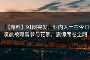 【爆料】91网突发：业内人士在今日凌晨被曝曾参与花絮，震惊席卷全网