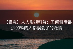 【紧急】人人影视科普：丑闻背后最少99%的人都误会了的隐情